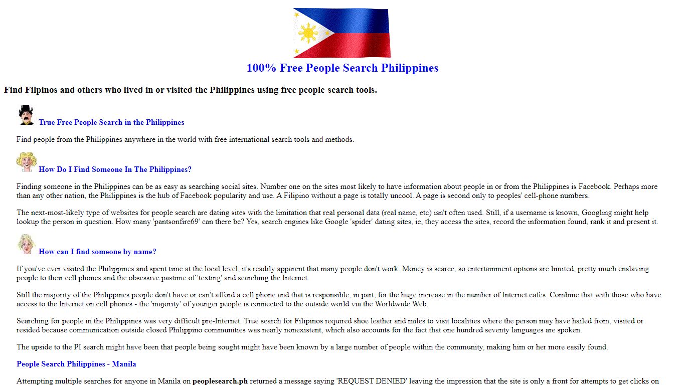 100% Free People Search Philippines PI