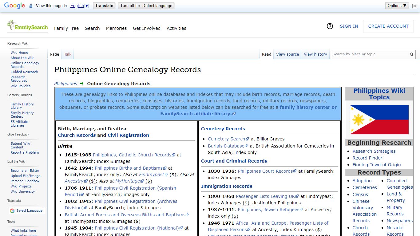 Philippines Online Genealogy Records • FamilySearch